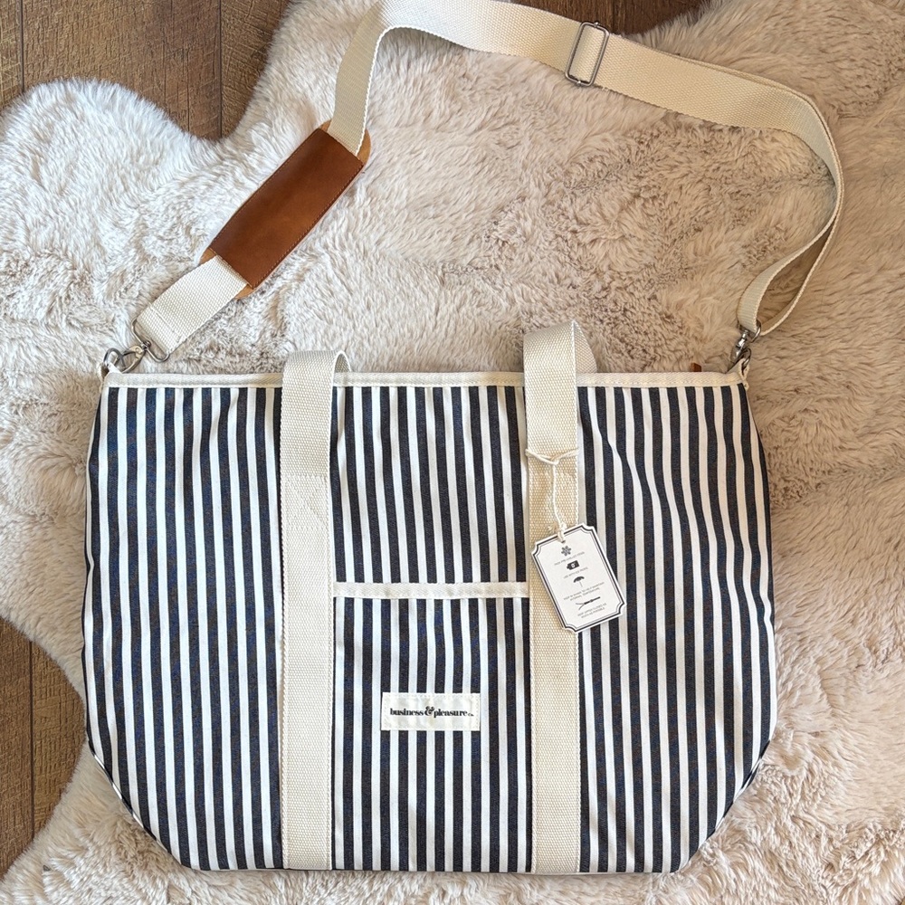 Striped Tote Cooler & Beach Bag